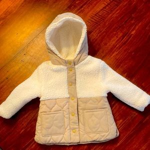Old navy 18-24 month cream and tan coat